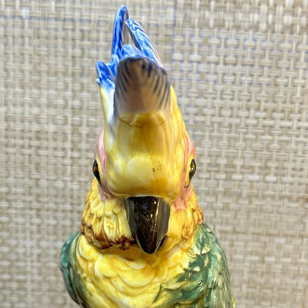 🌟3xHP🌟VTG 1950s Stangl Art Pottery Large Cockatoo Majolica Style Figurine USA - Picture 7 of 17
